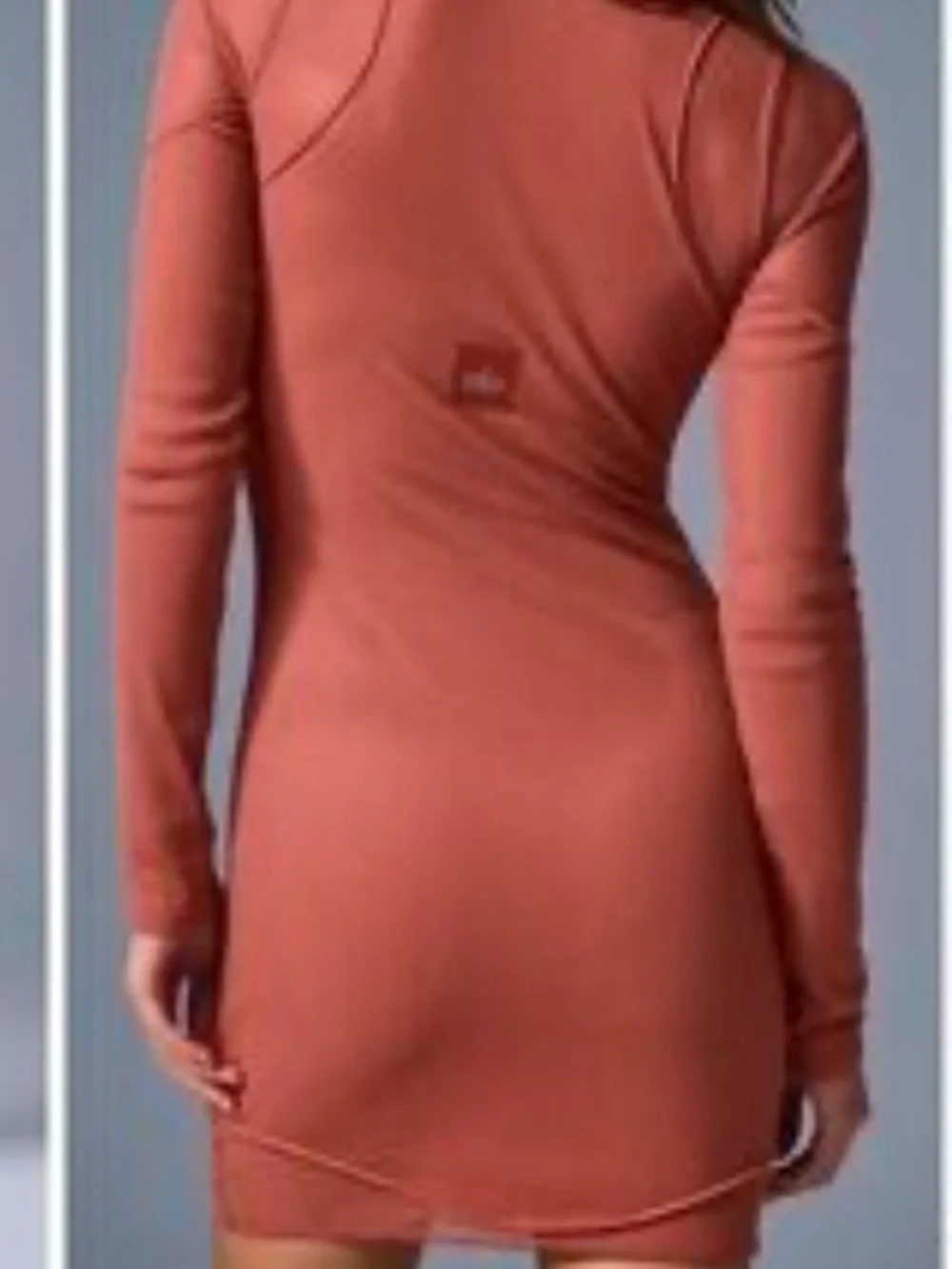 ALO Yoga Dusty Rose Long Sleeve Mini Bodycon Dress